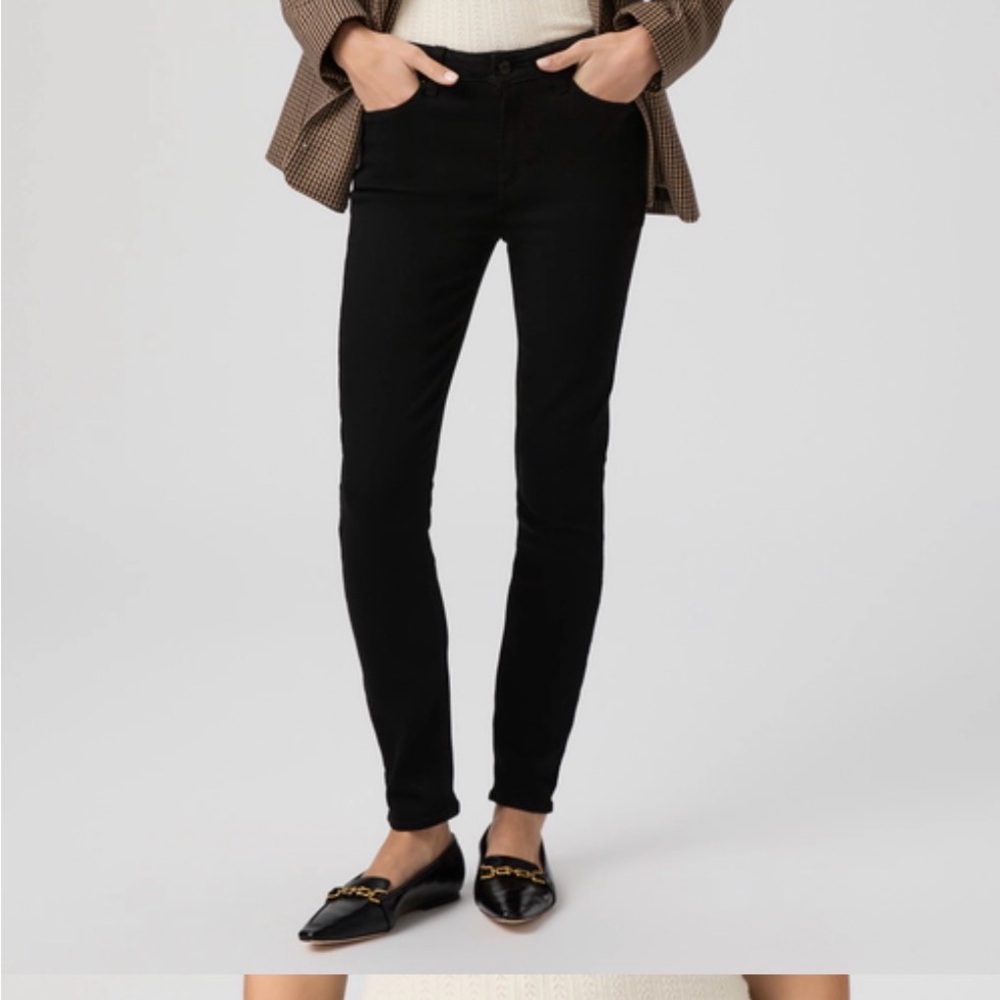 PAIGE Black Skinny Jeans with Raw Hem